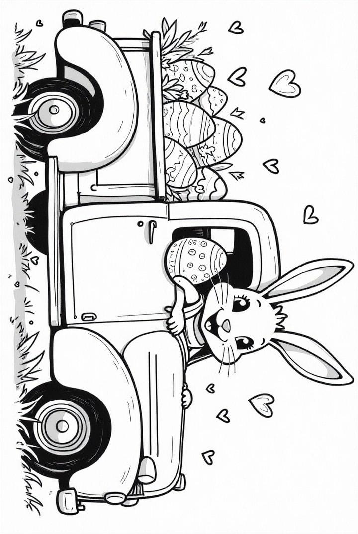 Lapin de PÃ¢ques dans le camion
