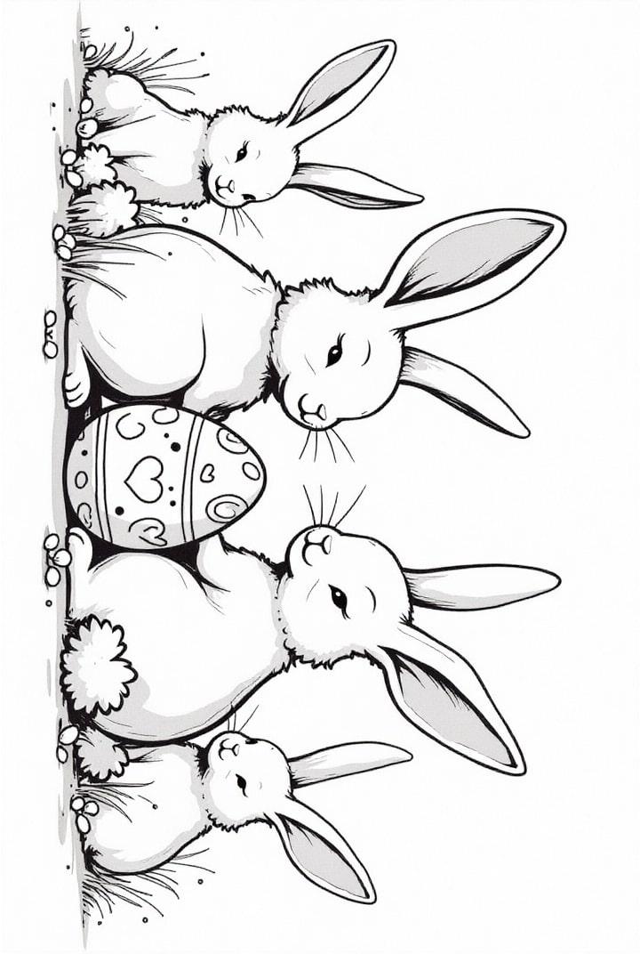 Lapins de PÃ¢ques dans le jardin