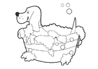 Coloriage lavage de chien