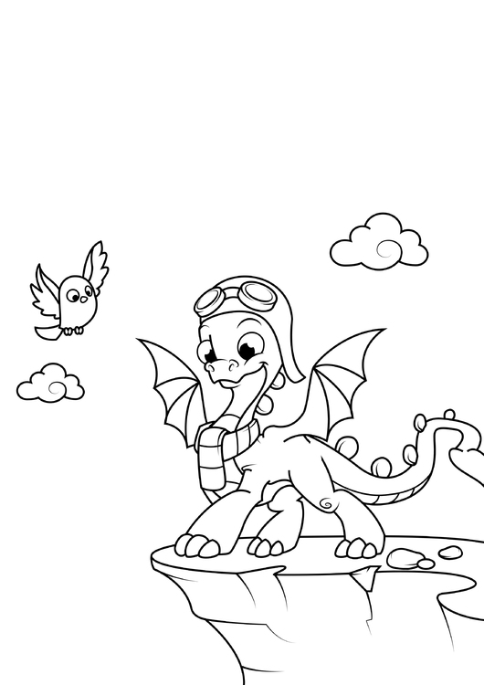 Coloriage le dragon va voler  Coloriages Gratuits à Imprimer  Dessin