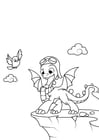 Coloriages le dragon va voler