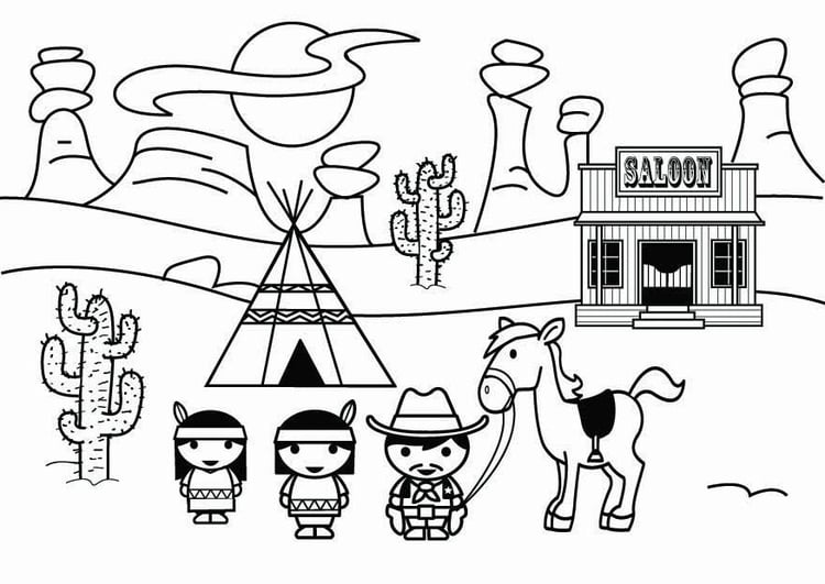 Coloriage le Far West