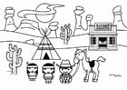 Coloriage le Far West