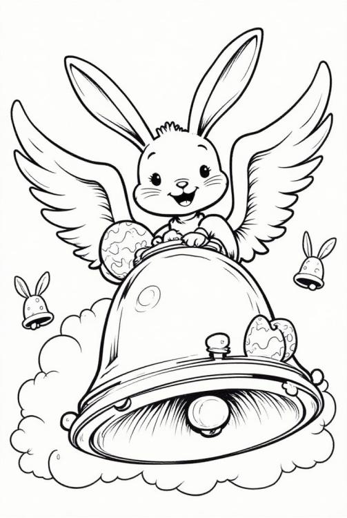 Le lapin de PÃ¢ques vole sur l&#39;horloge
