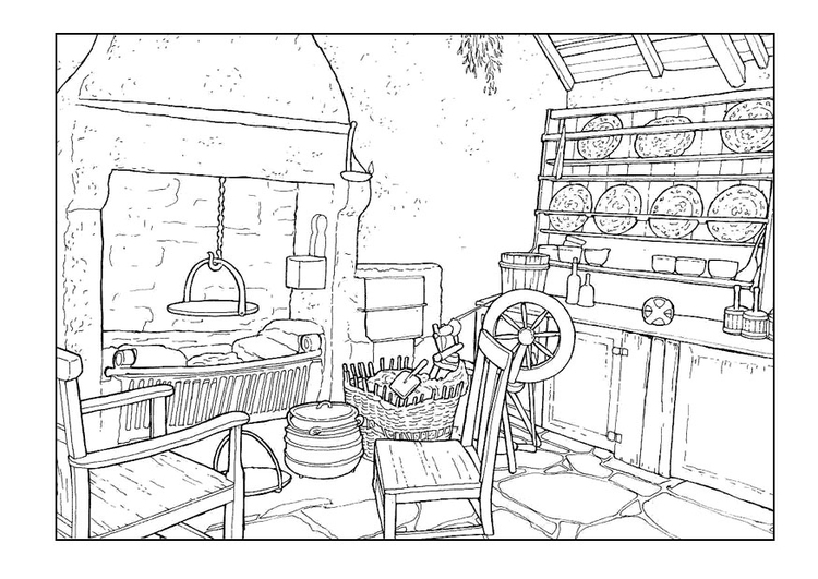 Coloriage le living au 18iÃ¨me siÃ¨cle