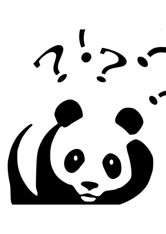 Coloriage le panda se pose des questions