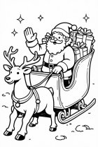 Le Père Noël dans son traîneau de Noël