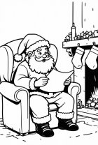 Le Père Noël lit la lettre de Noël