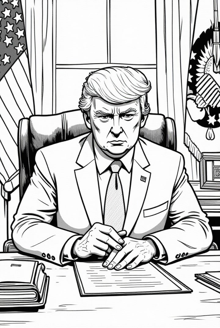 Le président Donald Trump dans le bureau ovale