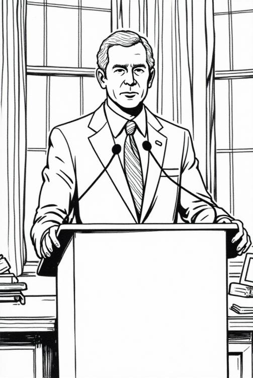 Le prÃ©sident George W. Bush prononce un discours