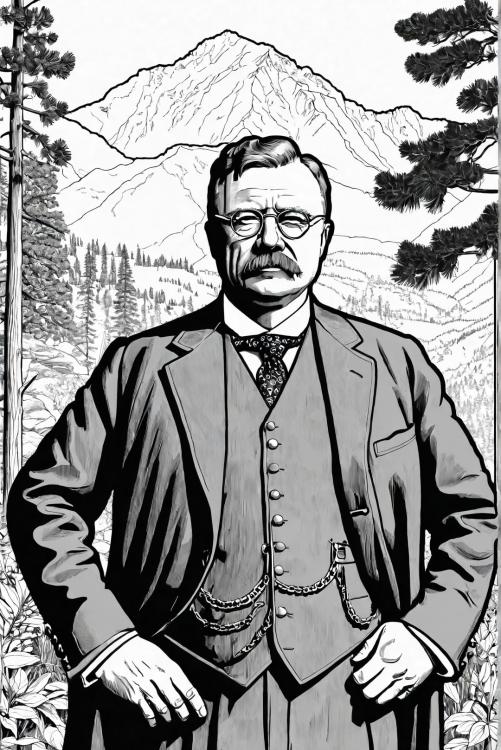 Le prÃ©sident Theodore Roosevelt dans un parc naturel