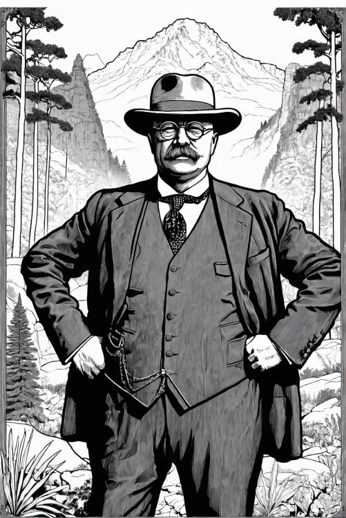 Le prÃ©sident Theodore Roosevelt dans un parc naturel