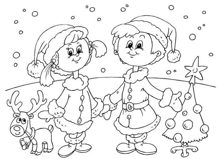 Coloriage le rÃ©veillon de NoÃ«l