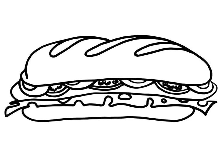 Coloriage le sandwich