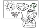 coloriage le temps