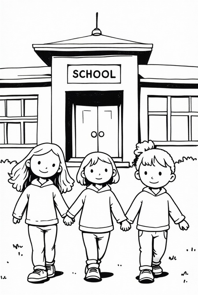 Coloriage Les enfants à l'école - Gratuit à Imprimer - Img 32277