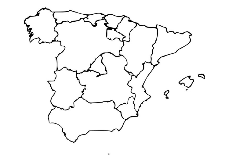 Coloriage - Carte de l'Espagne | Coloriages à imprimer ...