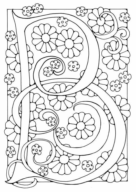 Coloriage lettre - B