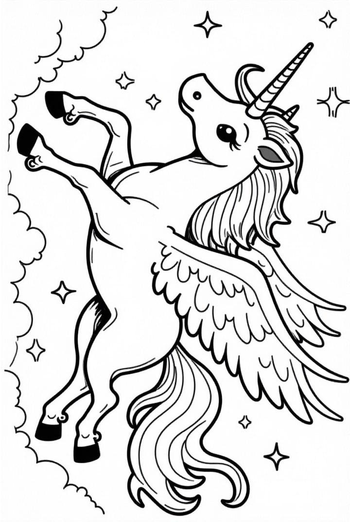 Licorne dans la nuit Ã©toilÃ©e