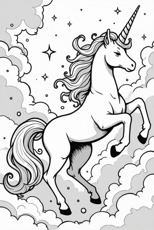 Licorne dans les nuages