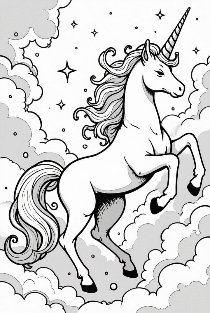 Licorne dans les nuages
