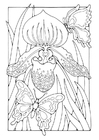 coloriage lis avec papillons
