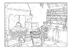 coloriage living au 18ième siècle