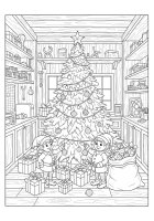 lutins de Noël au pied du sapin de Noël