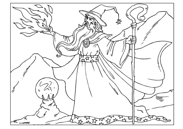 Coloriage magicien