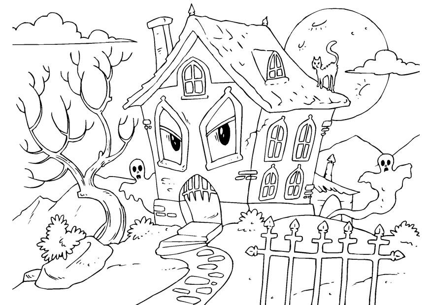 Coloriage maison hantée  Coloriages Gratuits à Imprimer  Dessin 22991