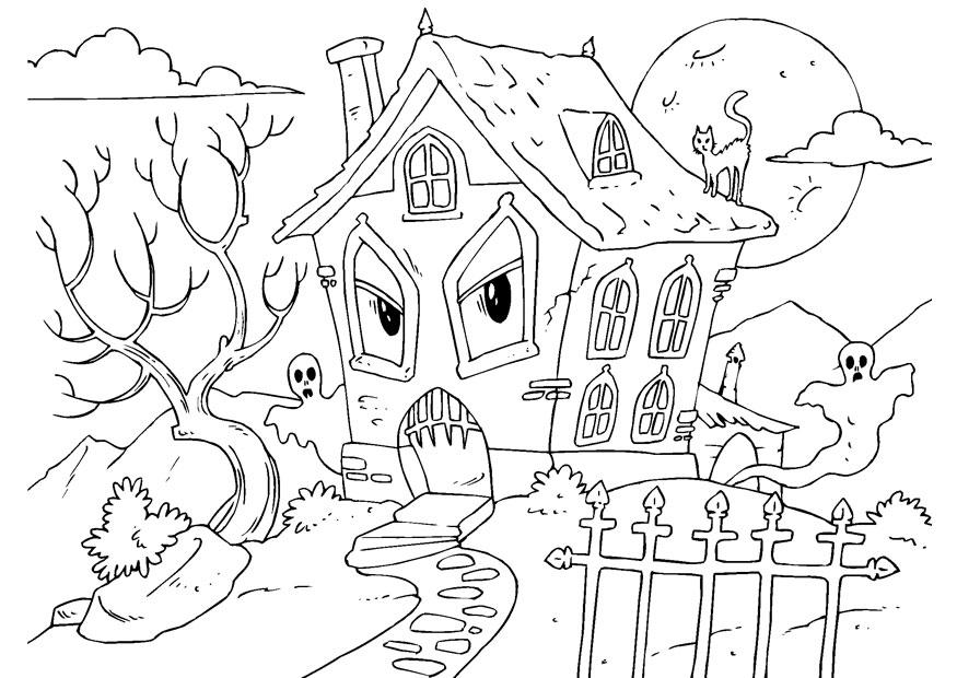 halloween scenery coloring pages - photo #14