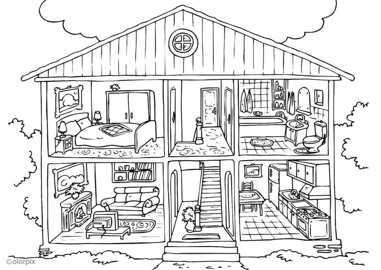 Coloriage maison - intÃ©rieur