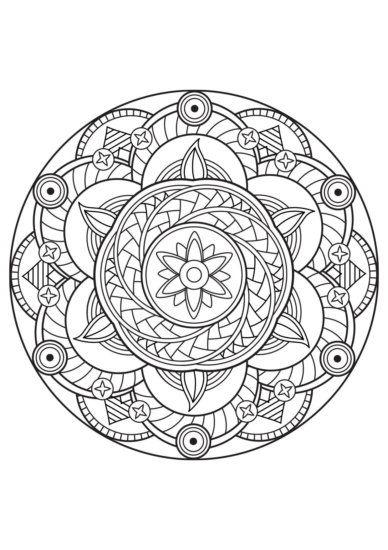 Coloriages Mandala, Coloriage Mandala Pour Adultes, Coloriages Adultes,  Mandala