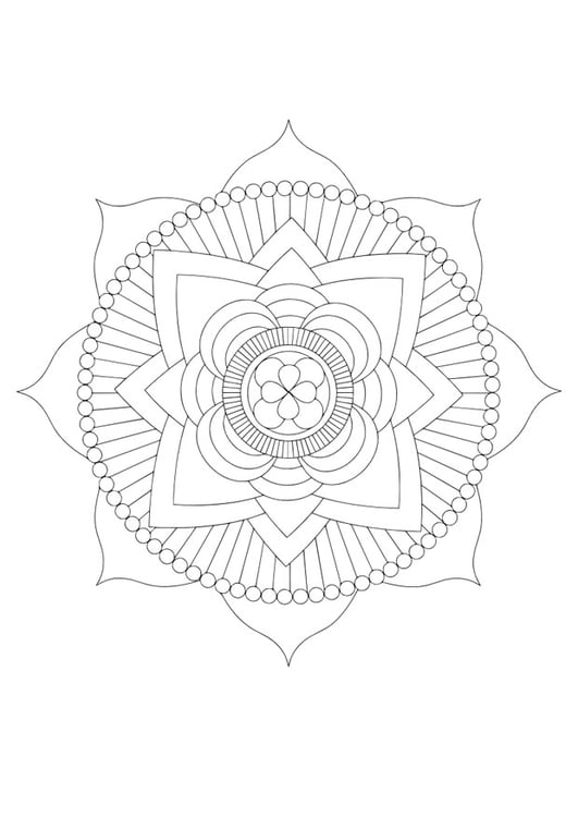 Coloriage mandala - lotus