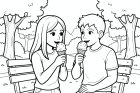 manger une glace dans le parc