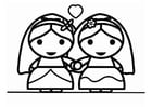 Coloriages mariage homosexuel entre femmes - Holebi