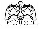 Coloriages mariage homosexuel entre femmes - Holebi