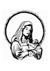 coloriage Marie et Jésus