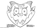 Coloriage masque de dragon