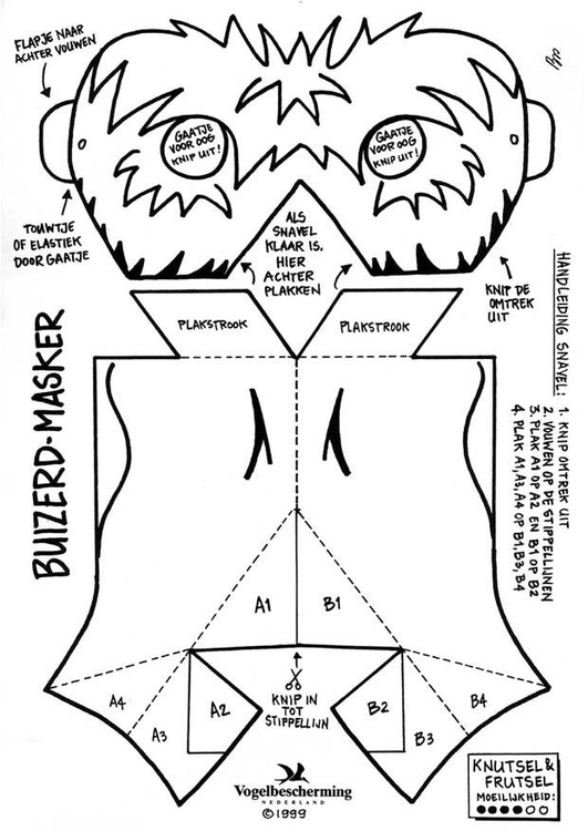 Coloriage masque d'oiseau