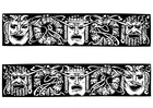 Coloriage masques grecs