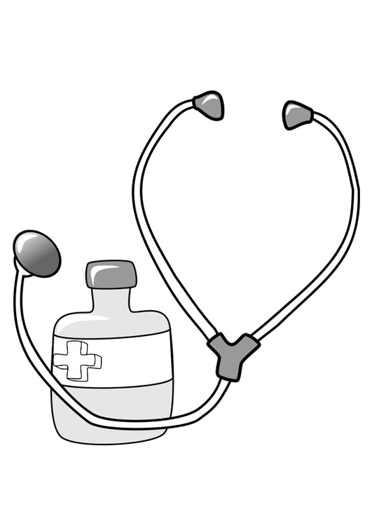 Coloriage mÃ©dicament et stÃ©thoscope