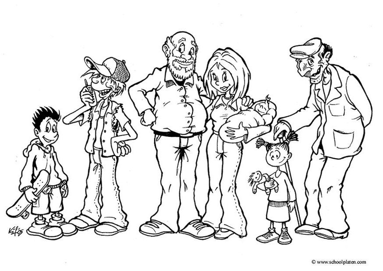 Coloriage membres de la famille