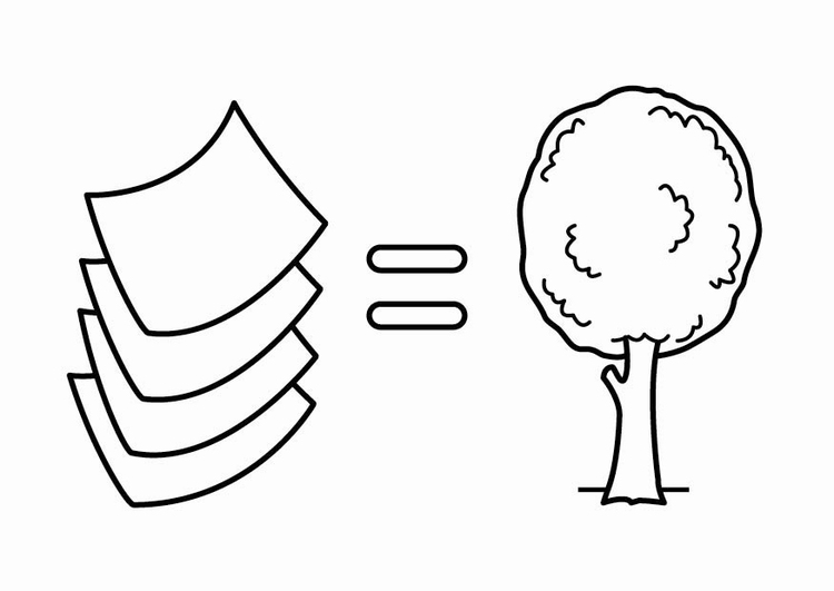 Coloriage mÃ©nager l'Ã©nergie, le papier vient des arbres