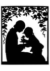 Coloriage mÃ¨re et enfant