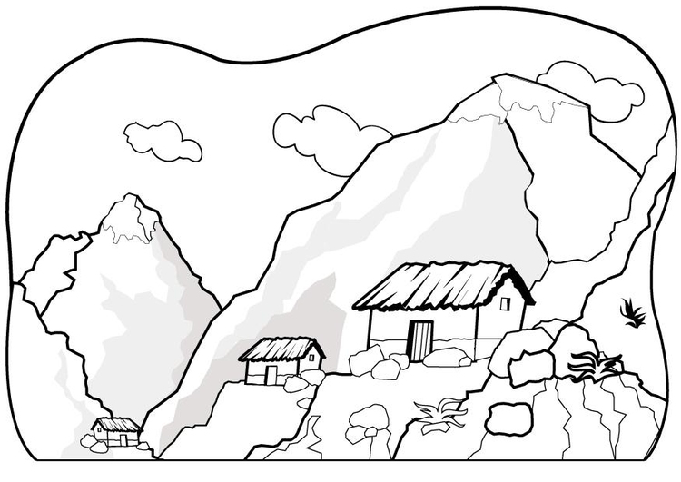 Coloriage montagnes - Coloriages Gratuits à Imprimer - Dessin 7075