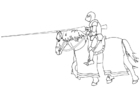 coloriage monter un cheval