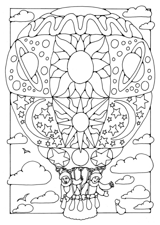 Coloriage montgolfiÃ¨re