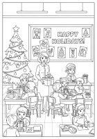 Coloriage noÃ«l Ã  l'Ã©cole