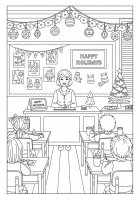 Coloriage noÃ«l Ã  l'Ã©cole